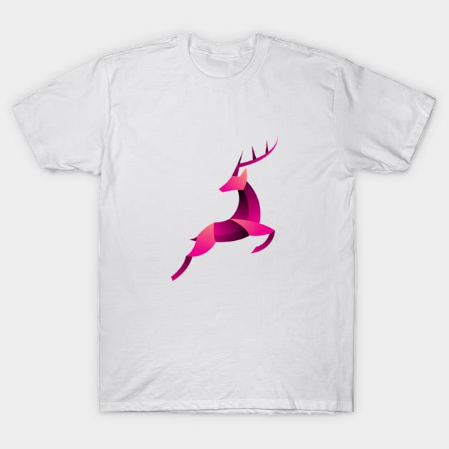 lowpoly deer design T-Shirt by Aksa Inov